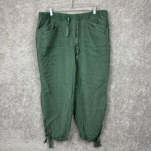 Anthropologie Pilcro Women's Linen Blend Casual Jogger Pants Ankle Size XLP